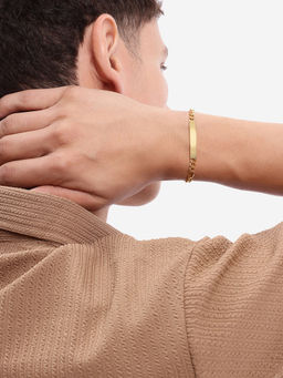 Carlton London - Men 18k Plated Figaro Bracelet