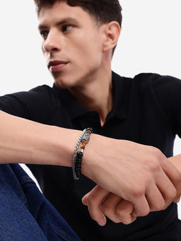 Carlton London - Men Silver Layer Bracelet