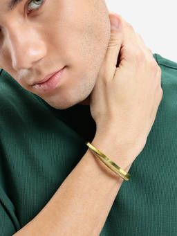 Carlton London - Men Gold Plated Cuff Bracelet