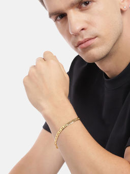Carlton London - Men 18k Plated Anchor Bracelet