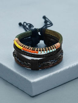 Carlton London - Men Set of 2 Braided Bracelet (Pack of 2)