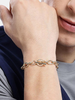 Carlton London - Men Gold Plated Toggle Bracelet
