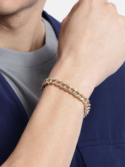 Carlton London - Men Gold Plated Link Bracelet