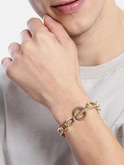 Carlton London - Men Gold Plated Cuban Bracelet