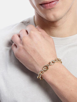 Carlton London - Men Gold Plated Link Bracelet
