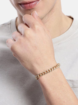 Carlton London - Men Gold Plated Cuban Bracelet