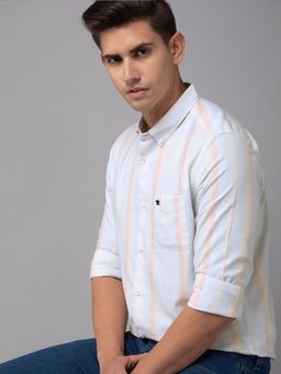 The Bear House - Men Multi-Color Slim Fit Striped Cotton Casual Shirt