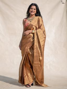 Suta - Gold Chanderi Cotton Silk Pre-Draped Saree