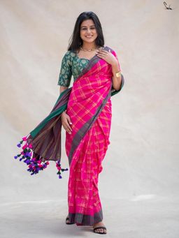 Suta - Pink Cotton Ready To Wear Saree
