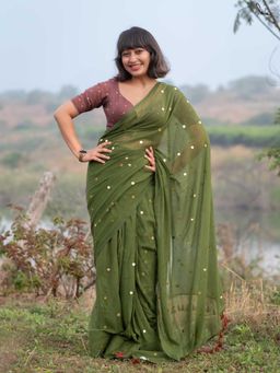 Suta - Green Mul Ready To Wear Saree
