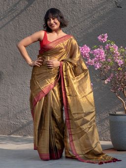 Suta - Gold Cotton Ready To Wear Saree