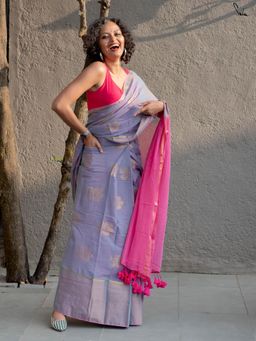 Suta - Lavender Cotton Ready To Wear Saree