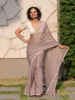 Suta - Beige Mul Ready To Wear Saree