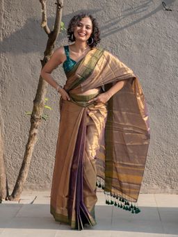 Suta - Gold Cotton Ready To Wear Saree