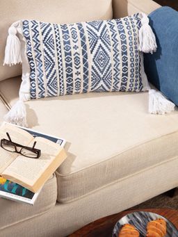 Twig & Twine - Azul Cotton Navy Emb Cushion Cover