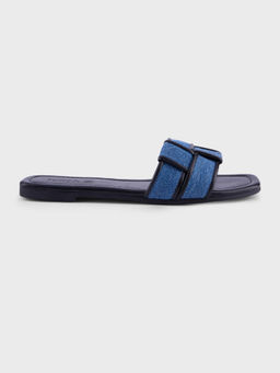 IYKYK by Nykaa Fashion - Blue Square Toe Weaving Detail Flats