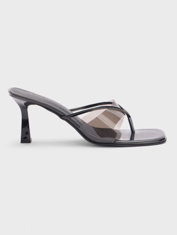 IYKYK by Nykaa Fashion - Black Square Toe Transparent Acrylic Stiletto Heels