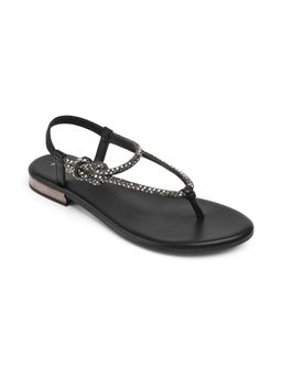 PEPPER - Women T-Strap Black Sandals
