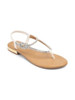 PEPPER - Women T-Strap White Sandals