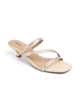 PEPPER - Women Kitten Beige Sandal Heels