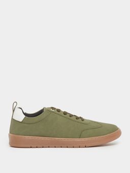 Styli - Men Uptown Suede Low Ankle Green Sneakers
