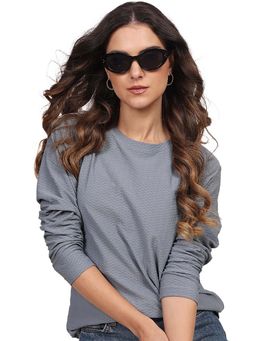 LEOTUDE - Self Design Womens Round Neck Grey T-Shirt