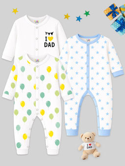 Kuchipoo - White Full Sleeves Romper For Boys Pack of 3