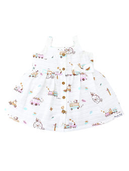 Honcho Baby - White Sleeveless Dress with Attached Bow