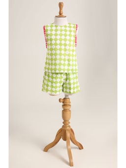 MiniMe Organics - Green Checks Co-Ord Set for Girls