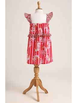 MiniMe Organics - Red and Pink Sleeveless Dress for Girls