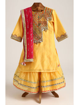 MiniMe Organics - Yellow Embellished Sharara Set