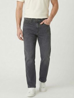 Wrangler - Men Grey Redding Straight Fit Low Rise Jeans