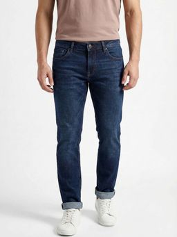Wrangler - Men Blue Skanders Straight Fit Low Rise Jeans