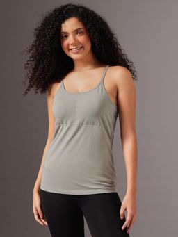 Clovia - Cotton Chic Basic Padded Camisole With Adjustable Strap Grey