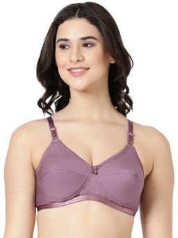 BLOSSOM - Womens Pure Cotton Foam Padded Non Wired Everyday Bra Mauve