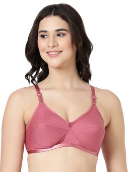 BLOSSOM - Womens Pure Cotton Foam Padded Non Wired Everyday Bra Rose Gold