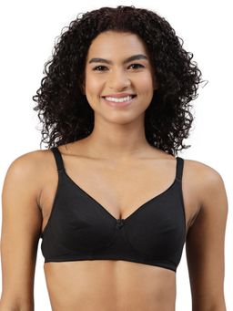 BLOSSOM - Womens T-Shirt Bra with Moisture-Wicking Moon Shaper and Nipple Concealer Black