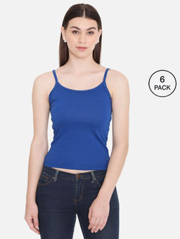 Frenchie - Feelings Women Solid Royal Blue Pure Cotton Innerwear Camisole