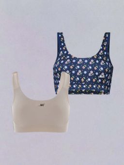 Tailor and Circus - Non-Padded Non-Wired Moisture-Wick Modal Bra Multi-Color (Pack of 2)