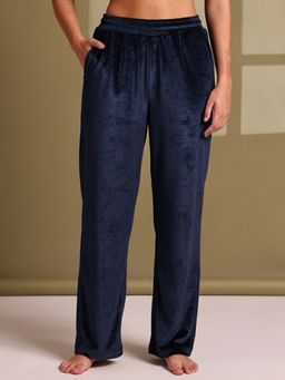 TAG 7 - Navy Blue Velvet Solid Lounge Pant