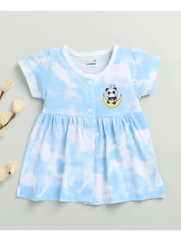 Bumzee - White Girls Cap Sleeves Cotton Knee Length Frock