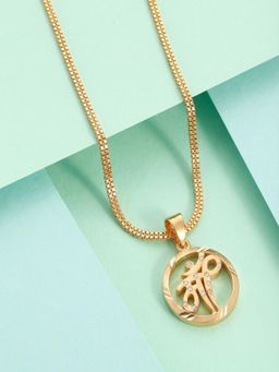 Gahan - Gold Finish Designer Crystal Floral Pendant Necklace