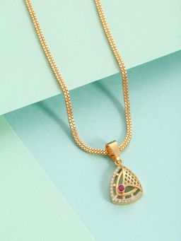 Gahan - Sparkling Stones Classic Gold Plated Pendant Necklace
