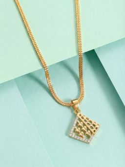 Gahan - Gold Finish Designer Crystal Floral Pendant Necklace