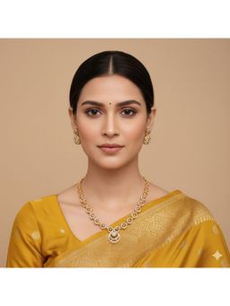 Gahan - Sparkling Cz Stones Gold Plated Leaf Vine Necklace Set