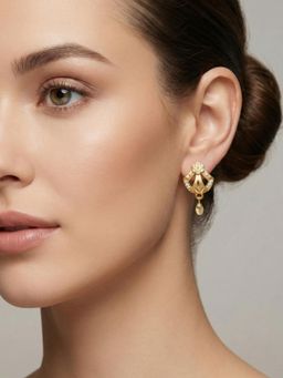 Gahan - Elegant Gold Finish Floral Drop Earrings