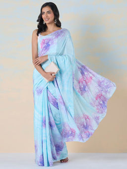 Navyasa By Liva - Ice Blossom Saree with Unstitched Blouse