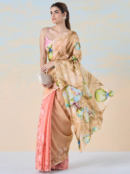 Navyasa By Liva - Crystal Cascade Saree with Unstitched Blouse