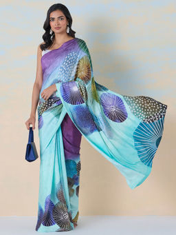 Navyasa By Liva - Celestial Illusion Saree with Unstitched Blouse