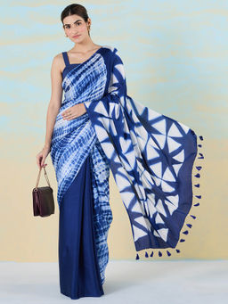 Navyasa By Liva - Essentially Indigo Saree with Unstitched Blouse